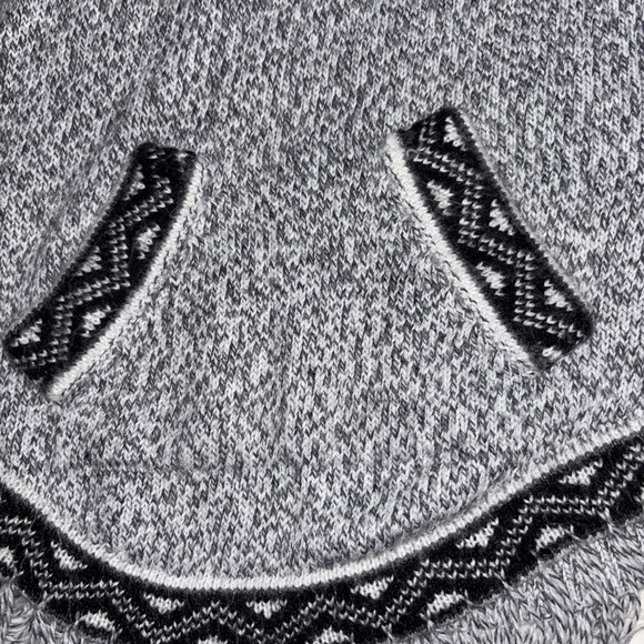 Alpaca Fringe Gray Sweater Hoodie Black Llama Print Peru Soft Cute SzXS/S - Picture 7 of 8